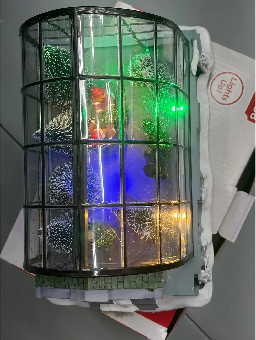 Holiday Time Village Greenhouse Lights Up Original Box Collectible